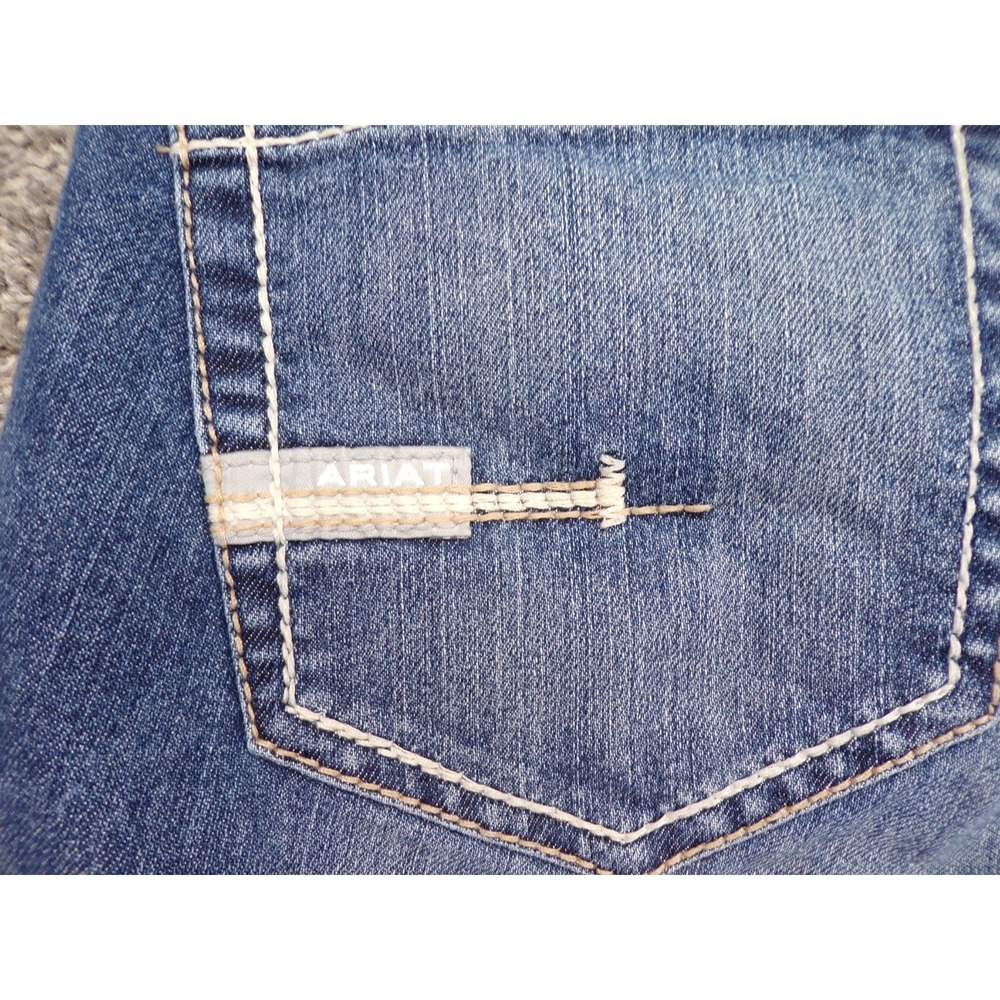 Ariat Rebar Mid Rise Straight Jean Womens Sz 27L Blue Cargo Pockets Pants - Picture 12 of 16